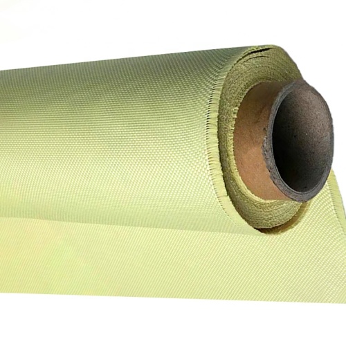 Yellow 1000D plain woven aramid fiber fabric
