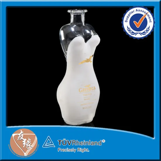 Chinese Design 75cl Unique Custom Glass Lady Shape Bottle