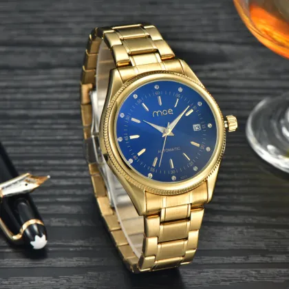 create your own brand golden mechanical movement watch