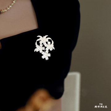 sterling silver Floral Crown Brooch