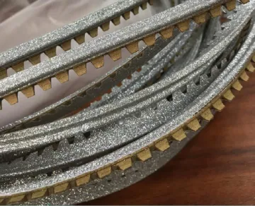 Bling Silver Grit Bonded Leather Welt