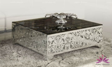 Square Tempered Glass Top Coffee Table CC-886