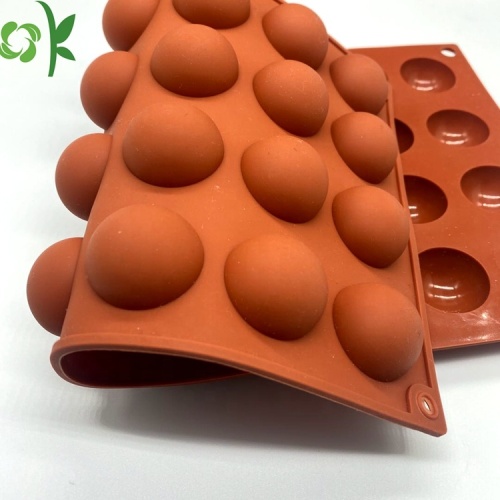 36 Cavity Semicircles Silikon godisform med varm choklad