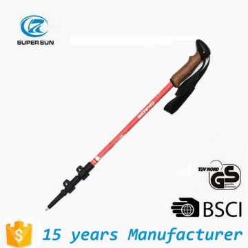 cork grip telescopic carbon nordic walking stick with removable wrist strap Quality Choice