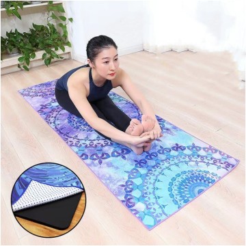 Aangepaste niet -slip microvezel print yoga mat handdoek