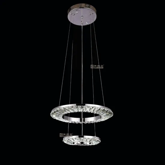 chrome rings chandelier modern led crystal lamp