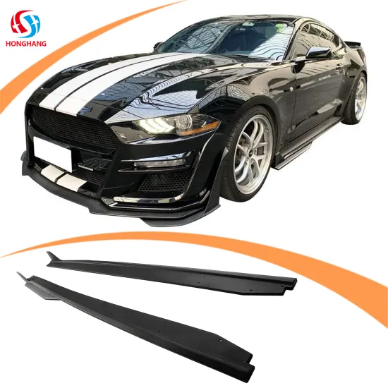 PP Matt Black GT500 Style Side Skirts for Ford Mustang 2015-2021