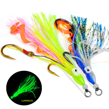 Simpelle a doppio gancio a doppio gancio in silicone luminosa gonfie in gomma in plastica di plastica di polpo esca artificiale per il jigging esche per la pesca