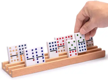 Indoor wooden domino box game educational adult games
