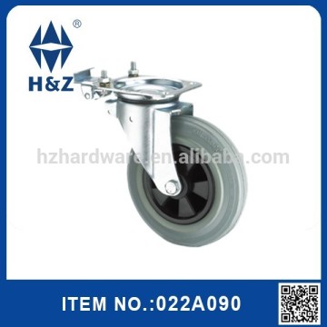 Industrial steel european grey rubber caster