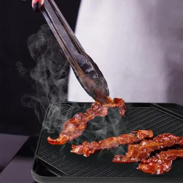 BBQ camping Pre-Seasoned Cast Iron Grill roasting Double Sided Grill Pan baking meat Ribbed Griddle Plate Square Griddle Pan