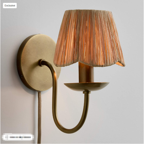 Kids Raffia Plug-In Sconce Light