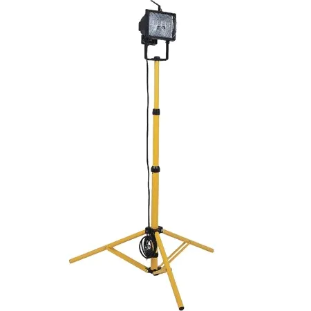 Portable Outdoor Telescopic Tripod Floodlight with 400W Halogen Single Head - Ideal for Work Sites
