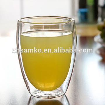 2014 hot sale borosilicate double wall beverage glass tumbler