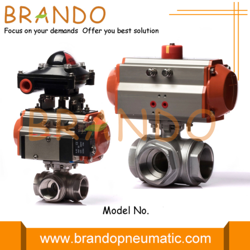 Pneumatic Three Way Ball Valve With Limit Switch