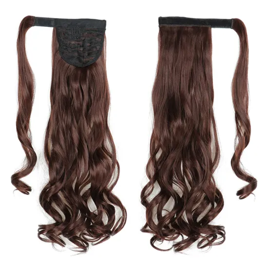 Wholesale Natural Color 20 Inch Chorliss Messy Curly Wrap Around Blonde Ponytails Afro Kinky Synthetic Ponytail Hair Extensions