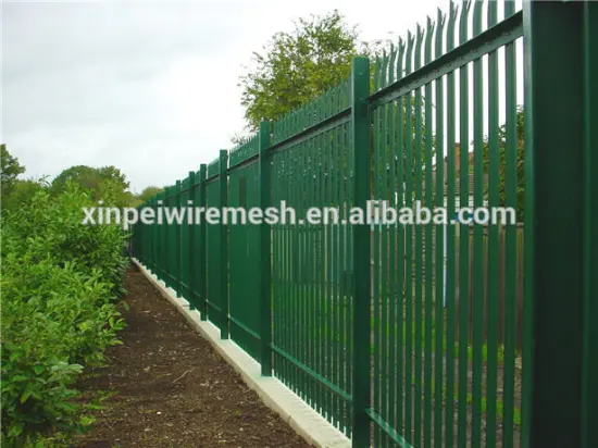 2016 hot sale pvc coated galvanized steel palisade fencing (china factory with ISO 9001)