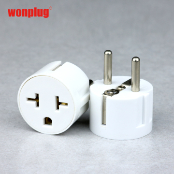 USA to Euro Europe US 2 Flat Pin to EU 2 Round Pin Plug Socket Adapter