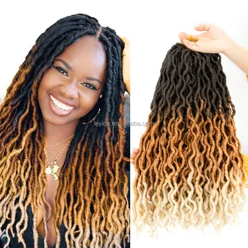 Hot Sale Synthetic Gypsy Locs Extension Braids Wavy Curly Crochet Braid Hair Goddess Faux Gypsy Locs Crochet Braid