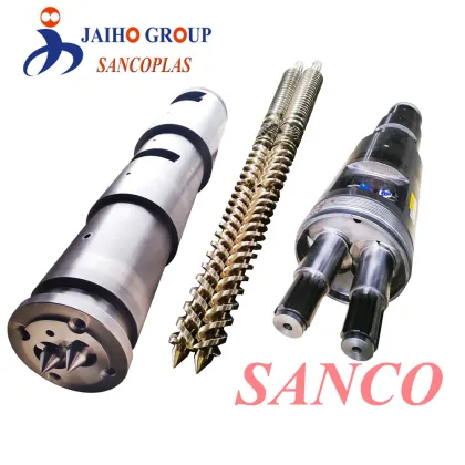Cincinnati Bimetallic Extruder Conical Twin Screw Barrel for Plastic Extruder Machine