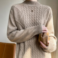 Loose casual jumper with half high neck