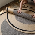 Alfombras de alfombra de área trenzada de yute redondo