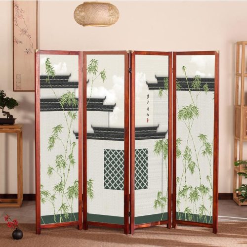 Room Divider with Asian Calligraphy Artwork Design