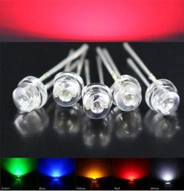 5mm Straw Hat Red LED 620-625nm Sort Pin