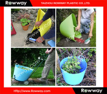 Plastic Garden Tools Bucket, Flexible Flower Pots