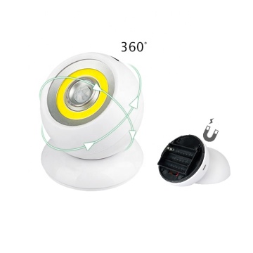 Mini Motion Sensor LED Night Light PIR Battery Operated Round Cob