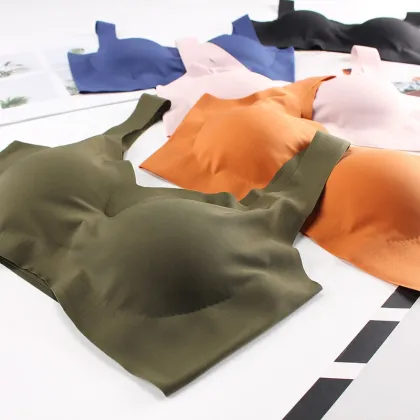 Seamless Ice Silk Wireless Padded Bra for Women - Sexy Sleep and Sport Bra