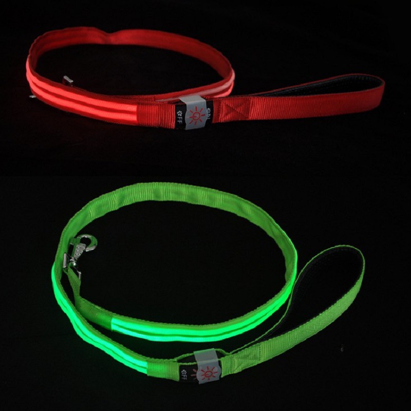 LED Dog Leashes USB Rechargeable Flashing Light Waterproof Luminous Safety Lighter LED Dog Leash