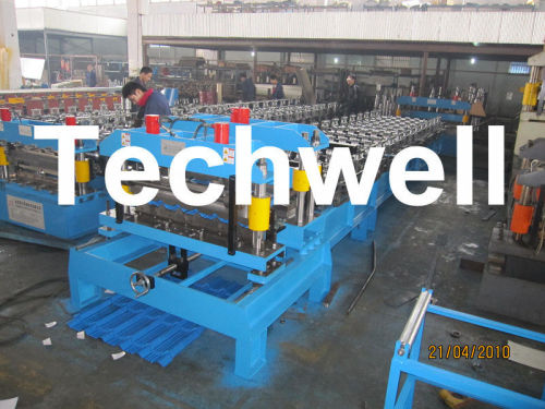 Steel Roof Metal Tile Roll Forming Machine With Touch Screen Plc Frequency Control System