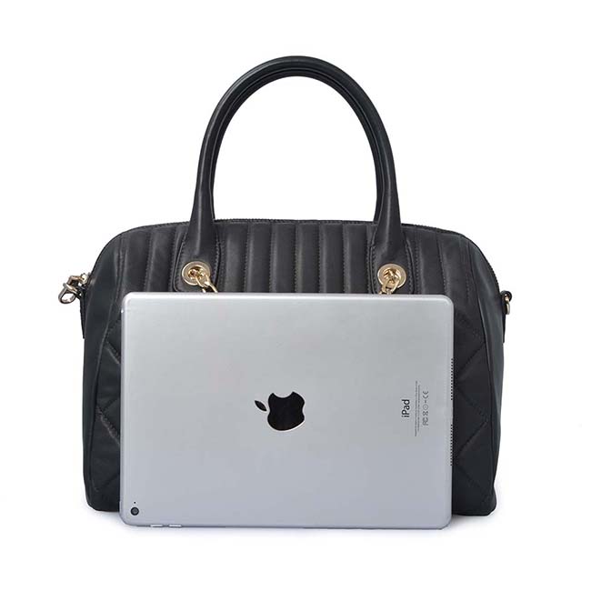 Hot fashion soft grid lady bags real leather women handbag