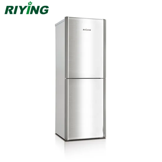 Energy Efficient BCD-182 Stainless Steel Double Door and Bottom Freezer Refrigerator for Home Kitchen