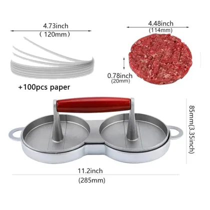 HYRI 2024: Premium Aluminum Hamburger Meat Press for Perfectly Shaped Burgers