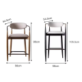 Tabouret de Bar en tissu de luxe nordique, chaise haute, hauteur de comptoir en métal