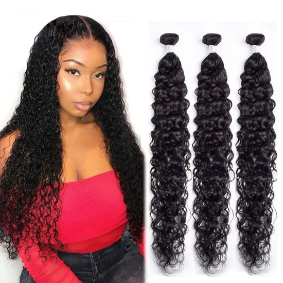 Free Delivery Cheap 12A Grade 40 Pervian Straight Wet And Wavy Water Wave 100 Human Hair Bundles With Closure