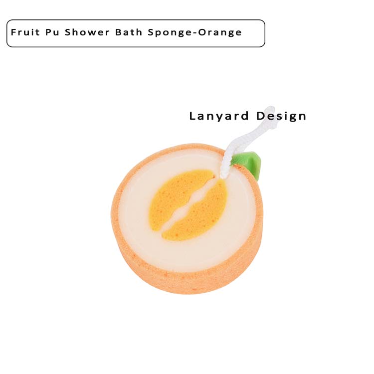 2022 Hot Sale Esponja De Frutas Bath Fruit Pu Shower Bath Sponge Orange Shape Cleaning Sponge For Removing Smell Jpg