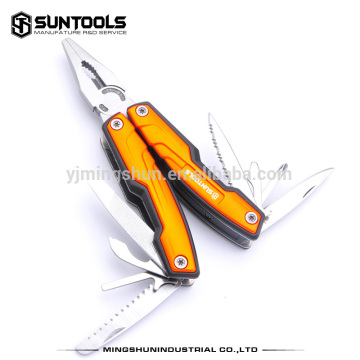 Multi-function pliers with aluminum handle in black finish, Outdoor camping multi tool with pliers Foldable pliers