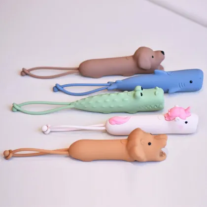 Cute Animal Silicone USB Flashlight with Lanyard