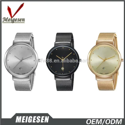 stainlee steel watch case factory derect sale steel mesh strap watch