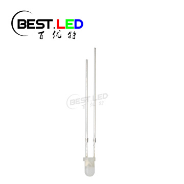 Diffused Green LED 3mm Milky Lens 520nm 525nm