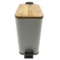 Rectangle Powder Coated Bamboo Waste Bin