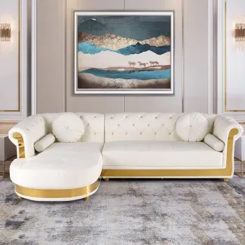 Modern Modular Microfiber Sofa Set for Luxury Home Living Room