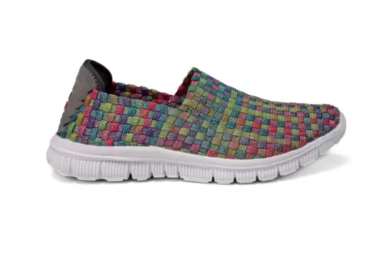 Mosaic Multi-color Breathable Soft Woven Vamp Loafers
