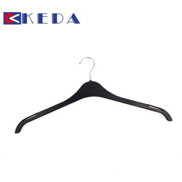Metal Hook Plastic Hollow Backed Black Clothes Hanger