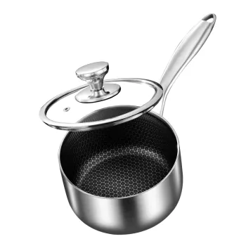 Factory Direct Stainless Steel Honeycomb Stock Pots with Non-Stick Baby Pan and Glass Lid