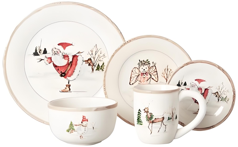 Christmas Themed Set of Melamine Tableware