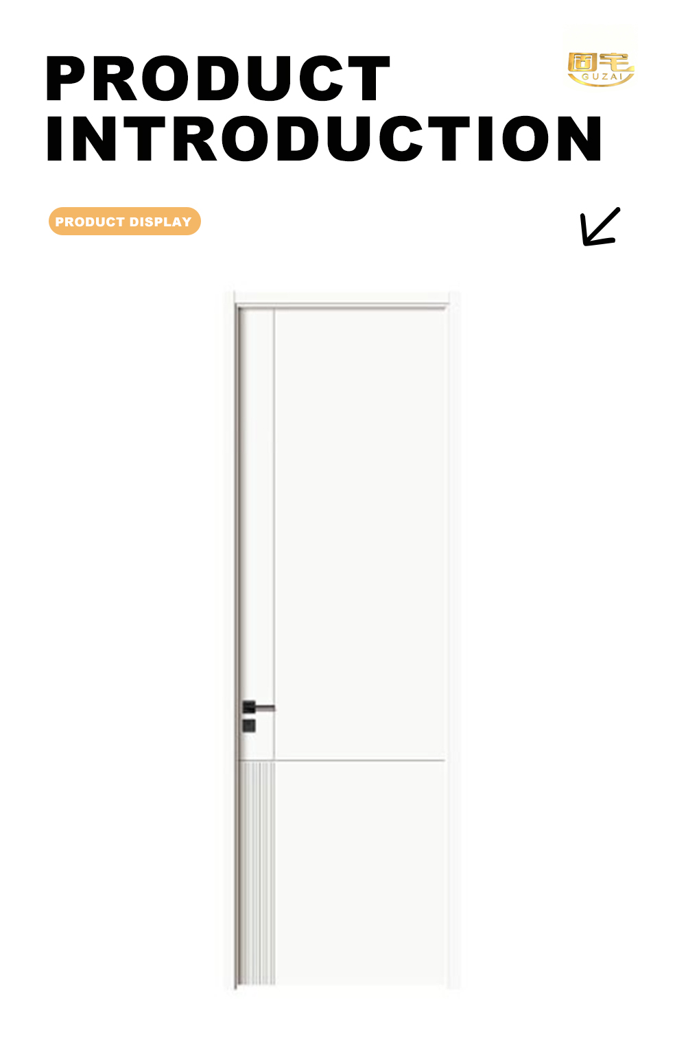 Morandi Tone Bottom Fluted Wood Door X